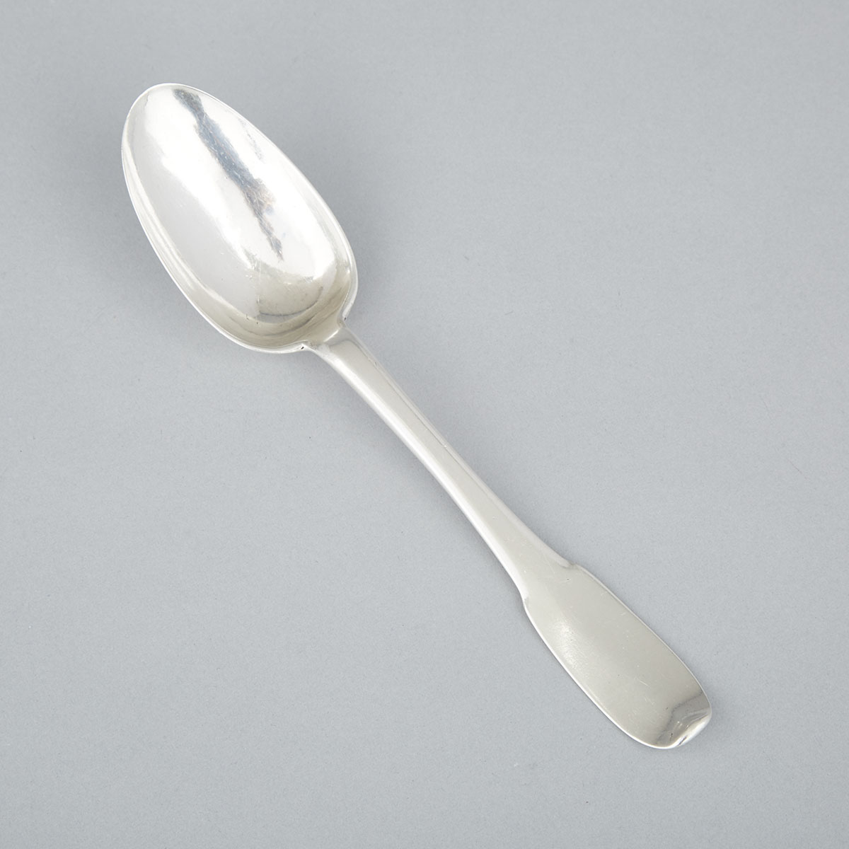 Canadian Silver Table Spoon, maker’s mark FI(?) over R, Quebec City, Que., mid-18th century