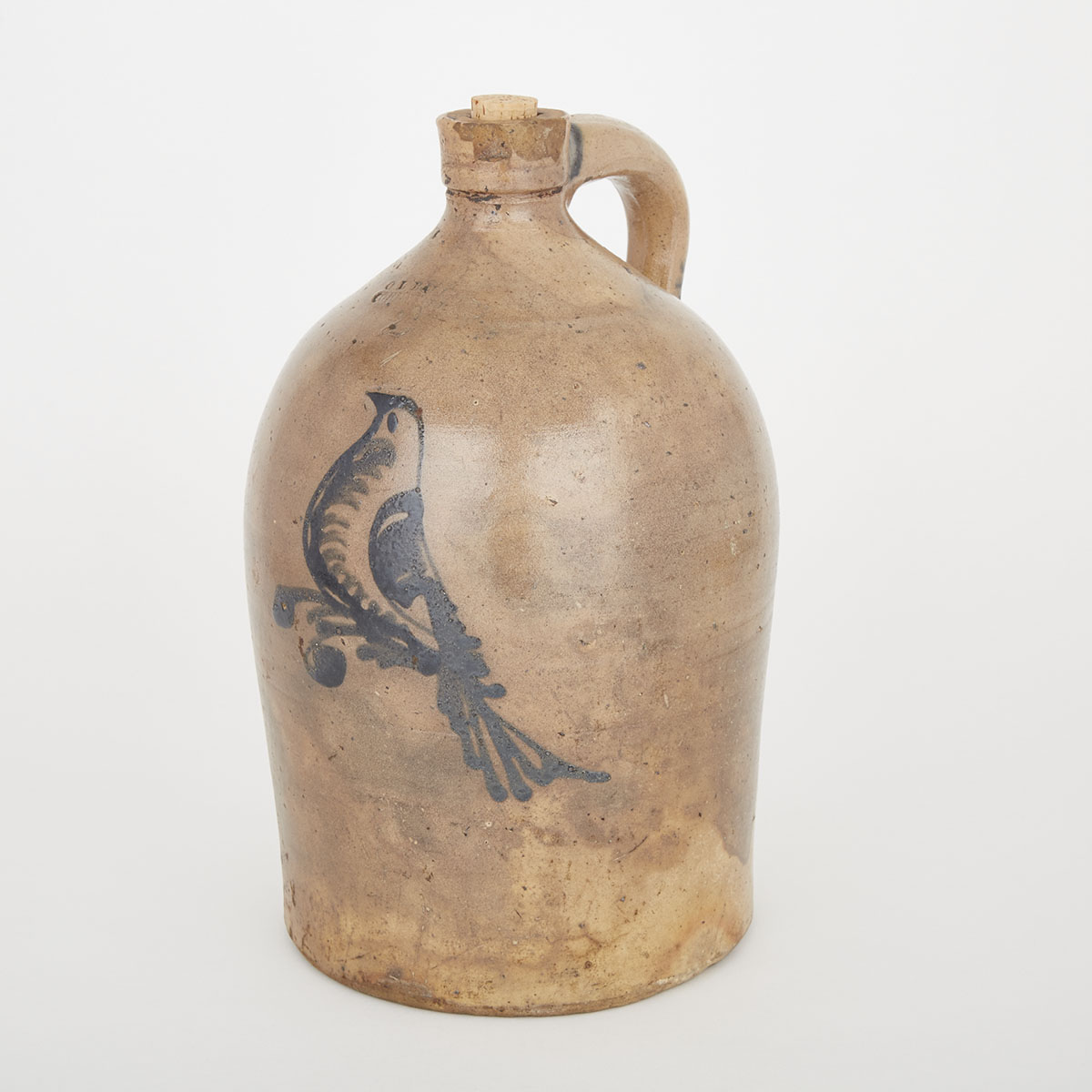 Canada West Two-Gallon Salt Glazed Stoneware Jug, O.L. Ballard, Cornwall, early 19th century