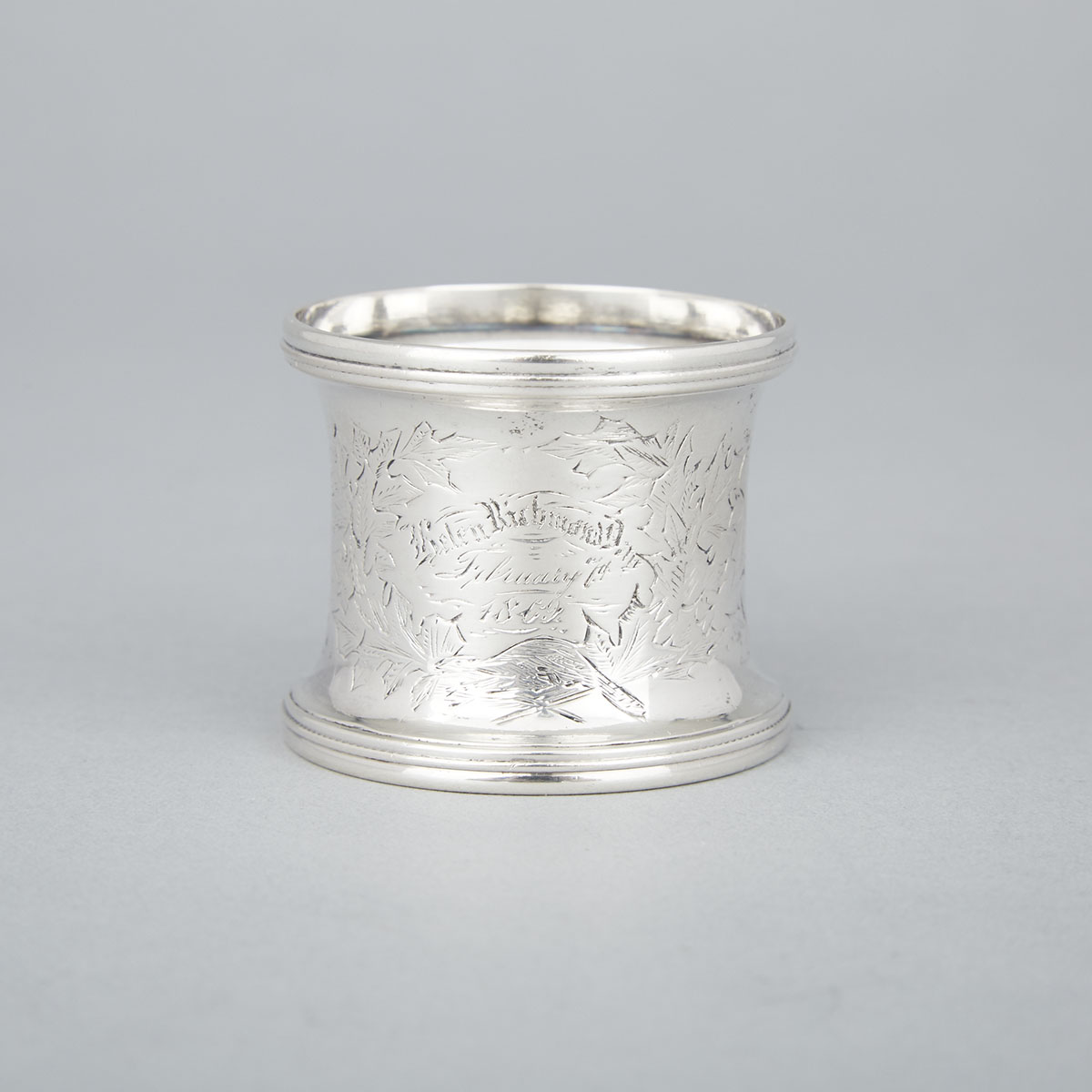 Canadian Silver Napkin Ring, Robert Hendery, Montreal, Que., c.1869