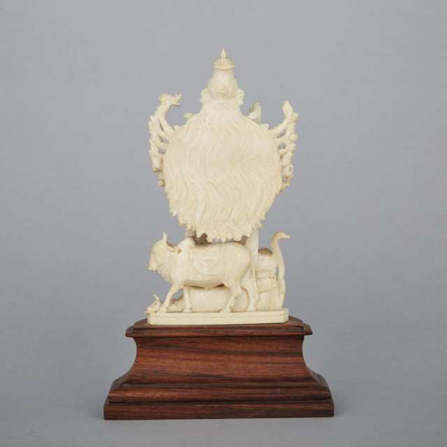 An Indian Ivory Carved Shiva Group, Early 20th Century