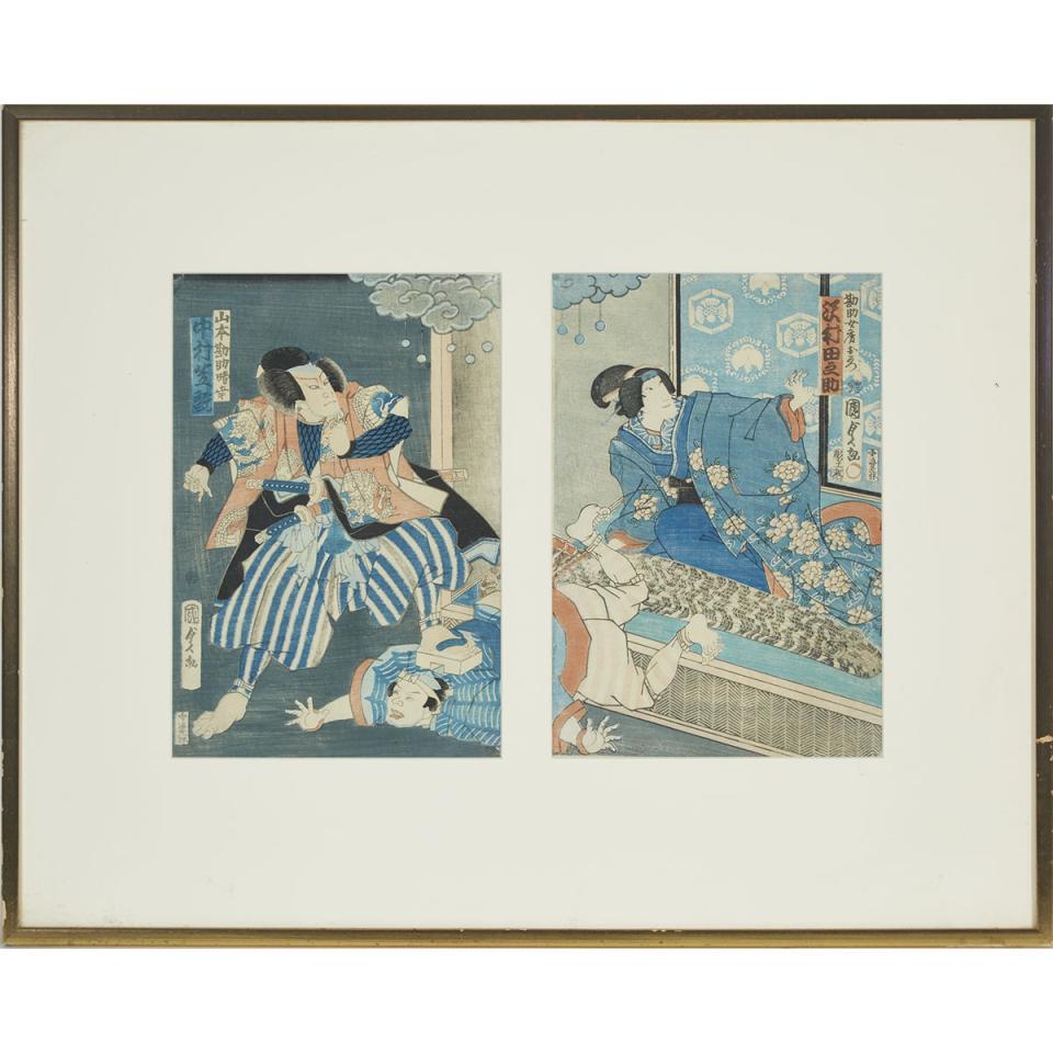 Utagawa Kunisada II (1823-1880), Kabuki Diptych