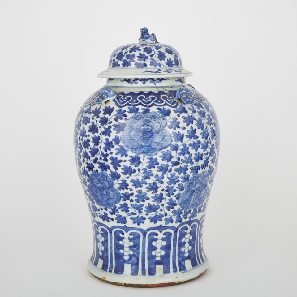 A Blue and white Jar with Lid