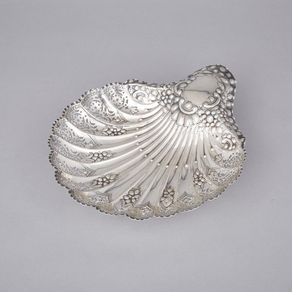 English Silver Pierced Shell Dish, Atkin Bros., Sheffield, 1923