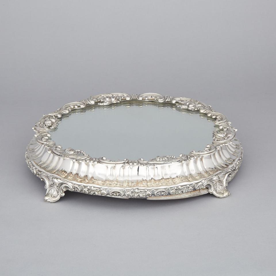 Victorian Silver Plated Mirror Plateau, late 19th century