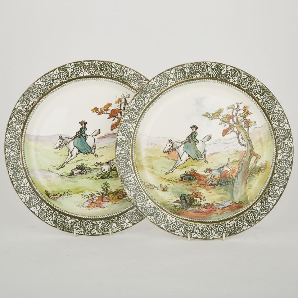 Pair of Doulton ‘Hunting’ Chargers, c.1900-1905
