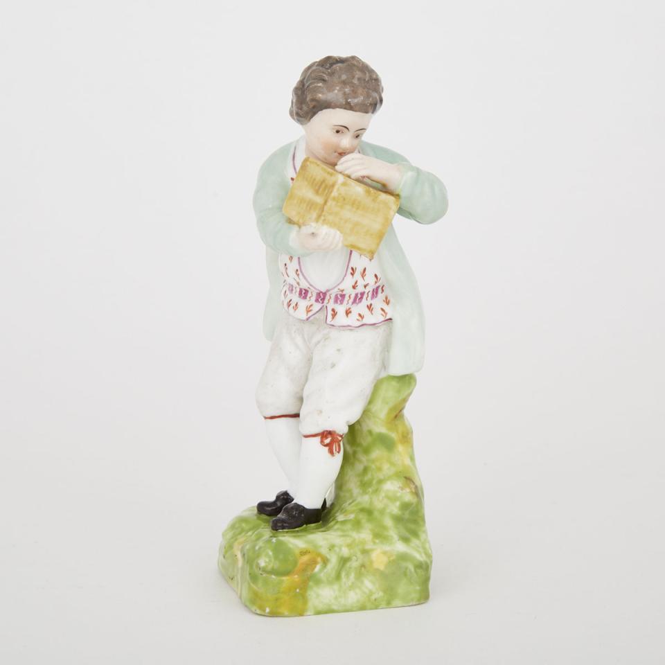Gardner Porcelain Figure of a Boy Holding a Cage, early 19th century