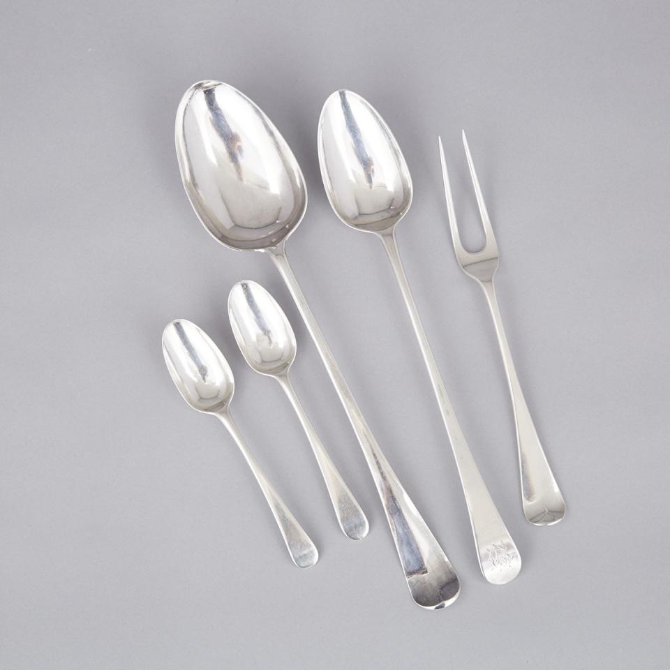 Group of George III and Victorian Silver Hanoverian and Old English Pattern Flatware, c.1760-1839