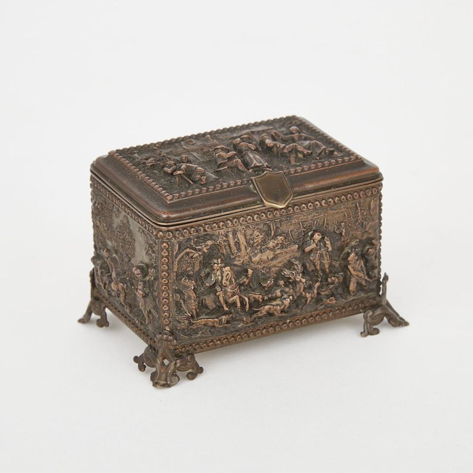 Napoleon III French Renaissance Style Bronze Dresser Box, late 19th century