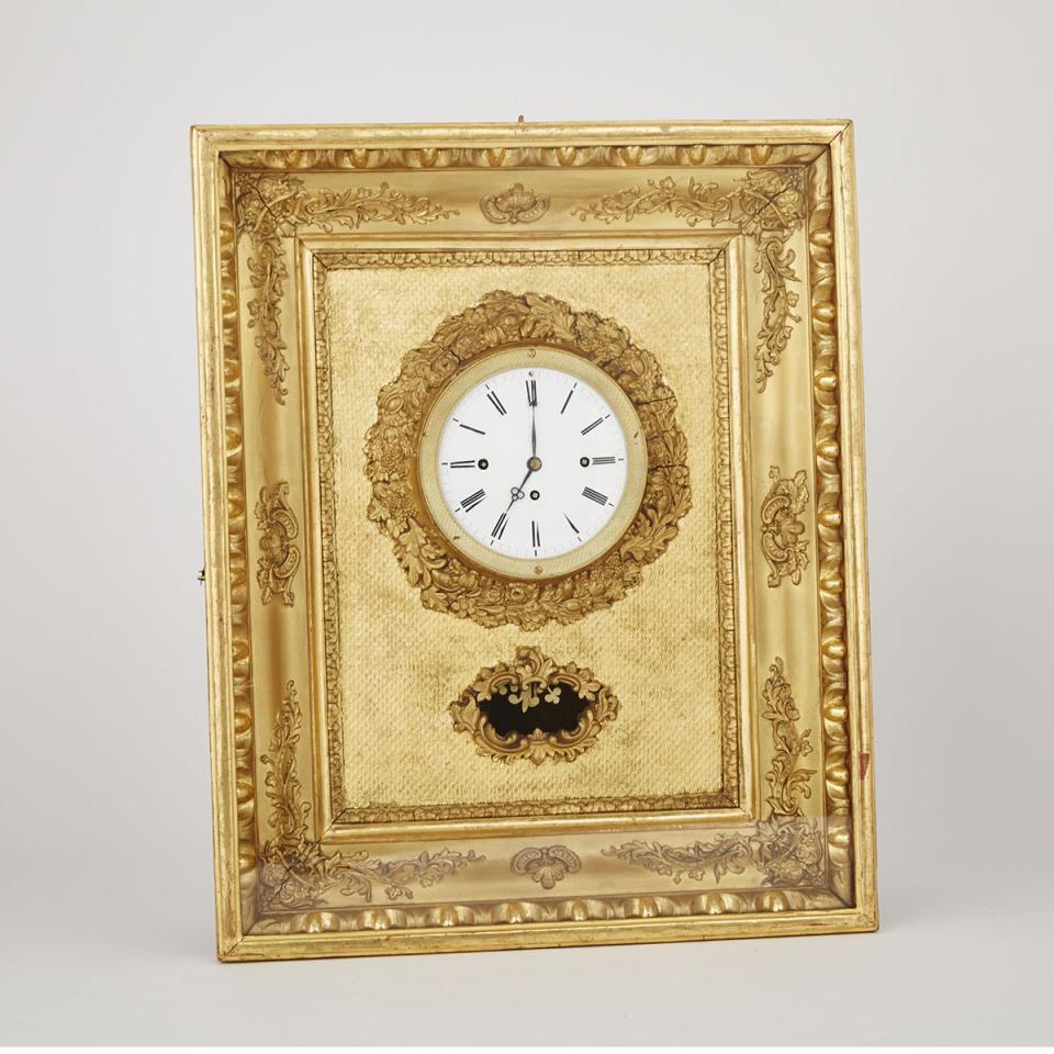 Austrian Giltwood Grande Sonnerie Picture Frame Clock, c.1840