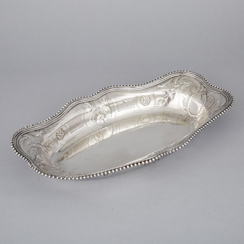 Continental Silver Shaped Oval Dish, probably French, late 18th century