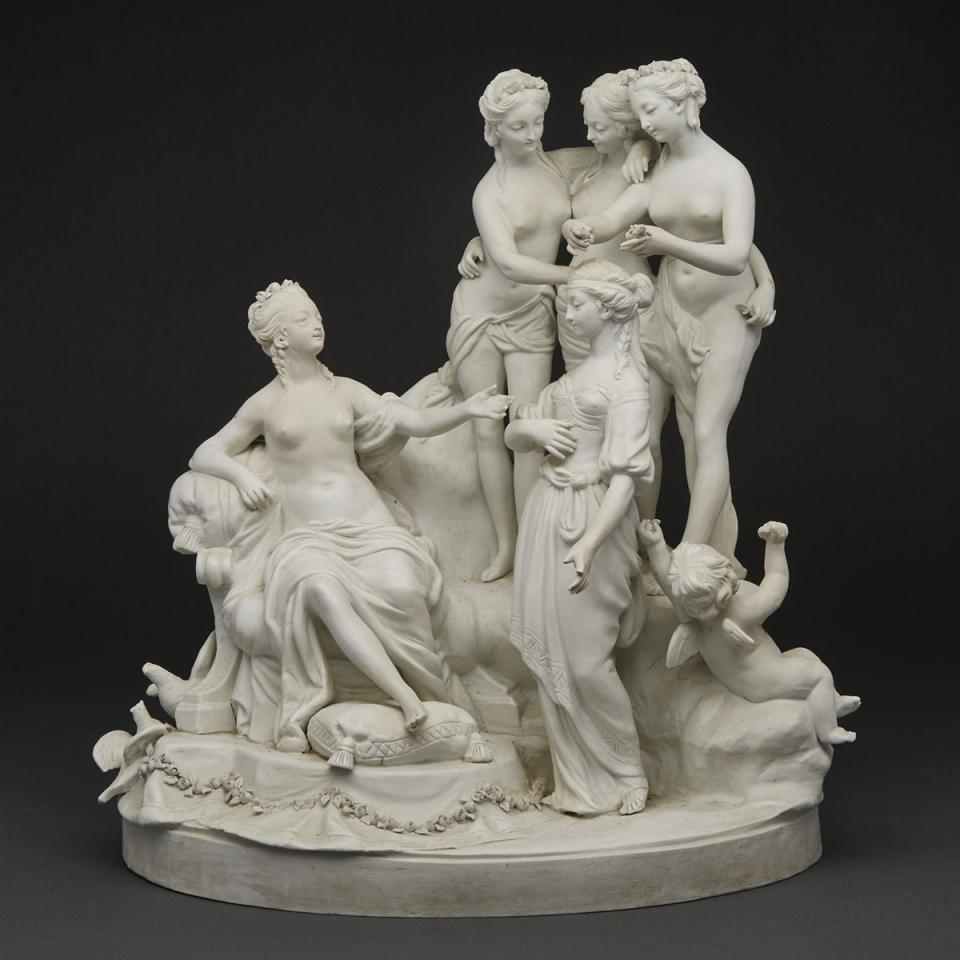 Large ‘Sèvres’ White Biscuit Group of Venus and the Three Graces Bestowing Beauty, 19th century 