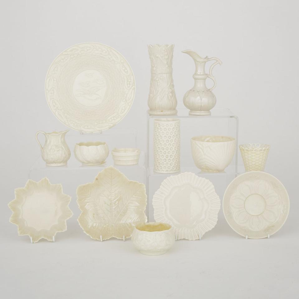 Group of Belleek Wares, c.1863-1946 and 1972