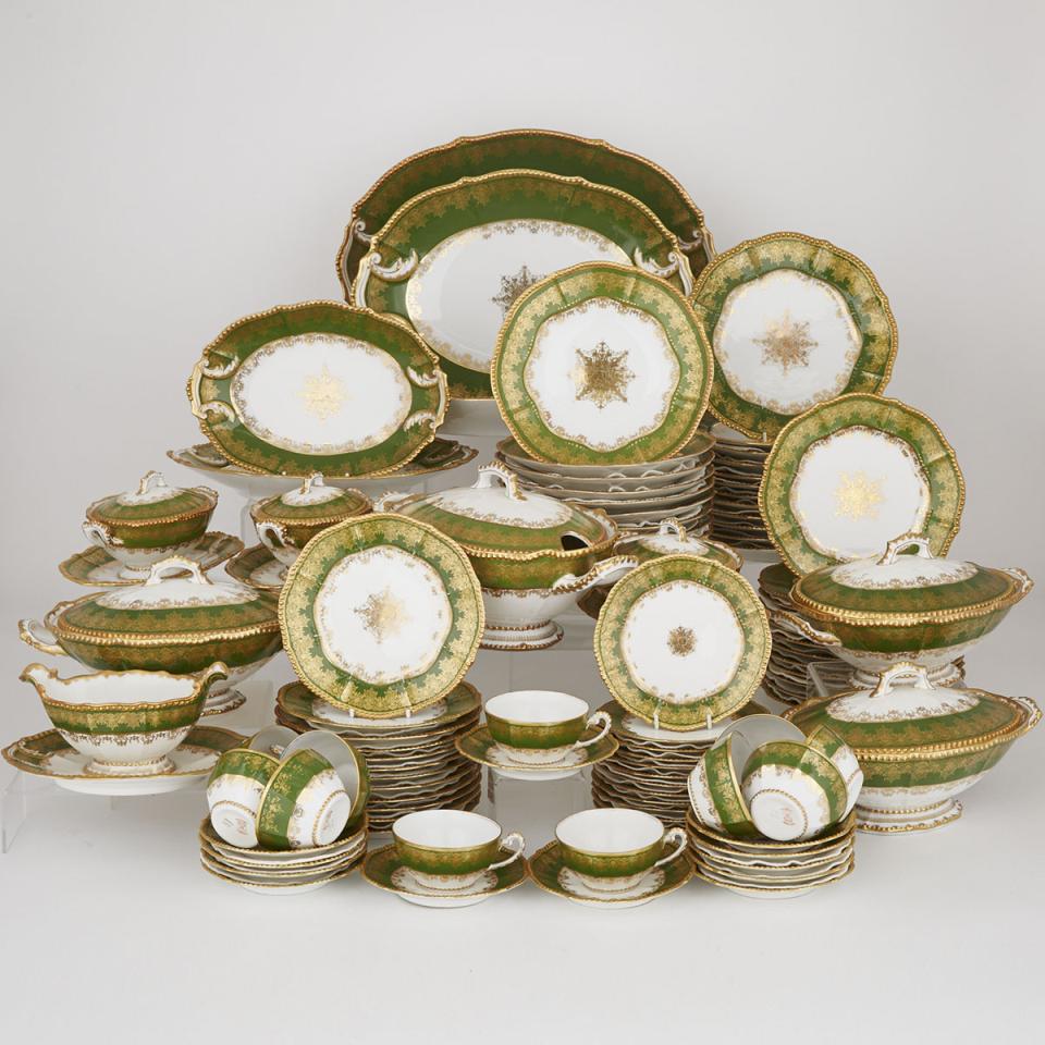 Elite Limoges Green and Gilt Decorated Service, early 20th century