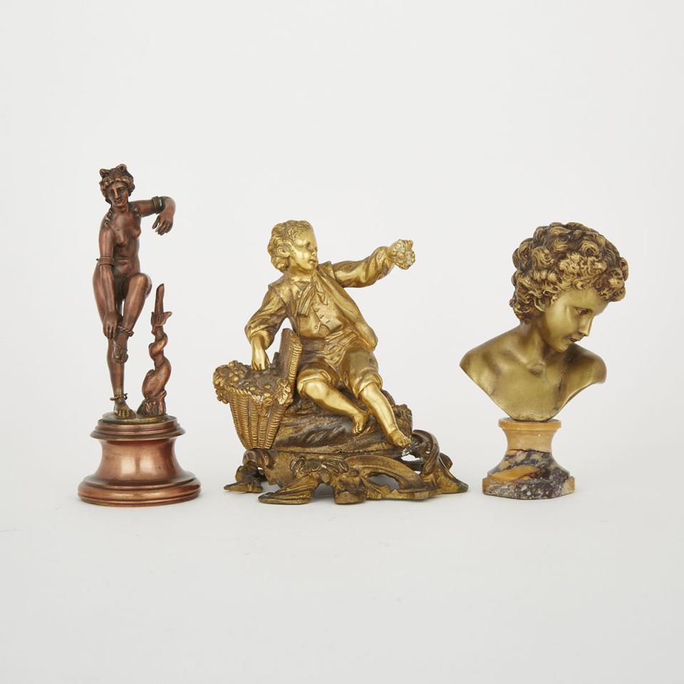 Three Metal Figural Decorations, 19th/early 20th century