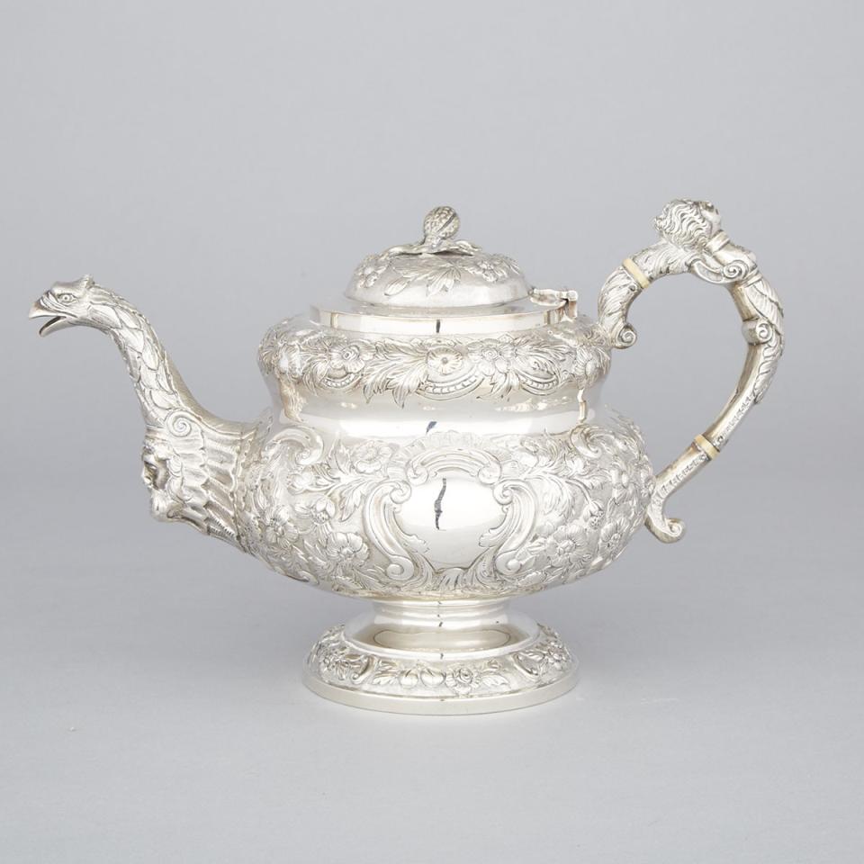 Victorian Irish Silver Teapot, Samuel Le Bas, Dublin, 1864