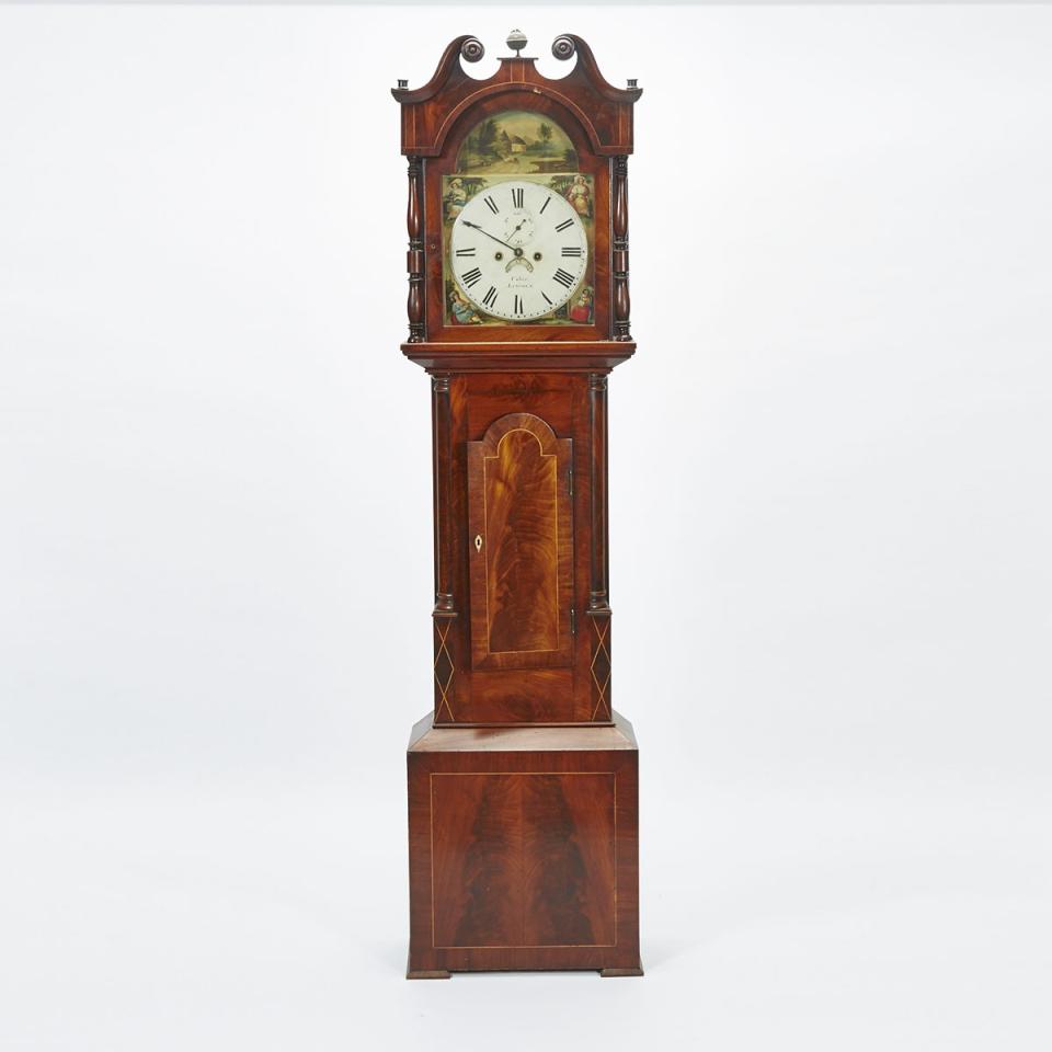 English Mahogany Tall Case Clock, Usher, Lincoln, early 19th century