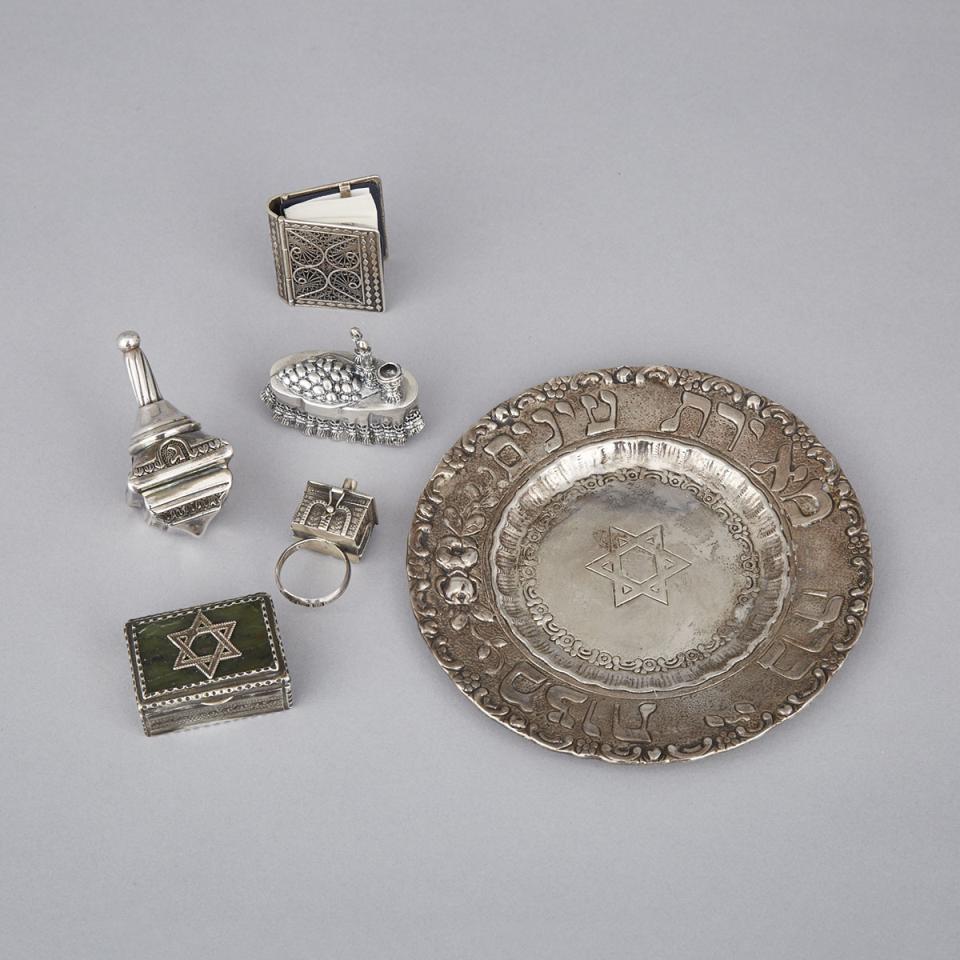 Group of Silver Judaic Articles, 20th century