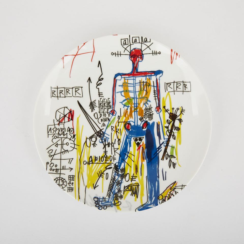 Limoges Ligne Blanche Jean-Michel Basquiat ‘RRRR’ Plate, post-2006