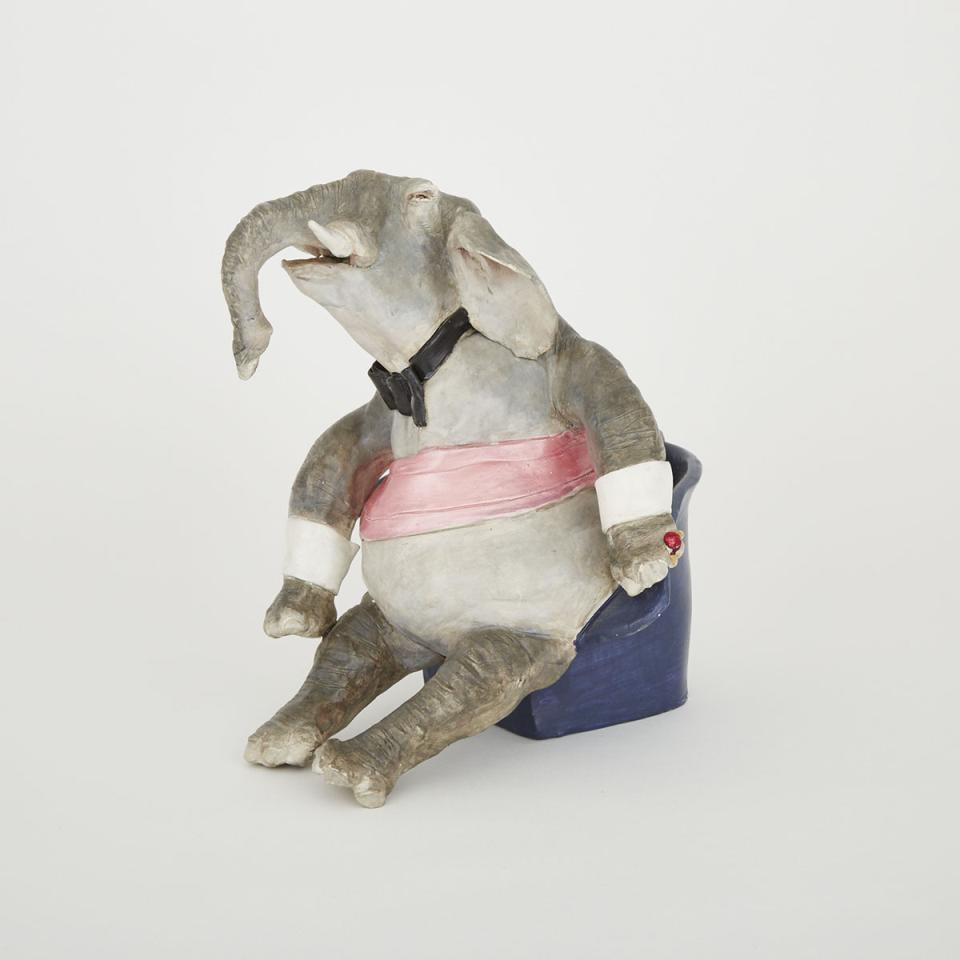 Gwen Hughes Ceramic Sculpture, ‘Leo the Elephant’, 1980s