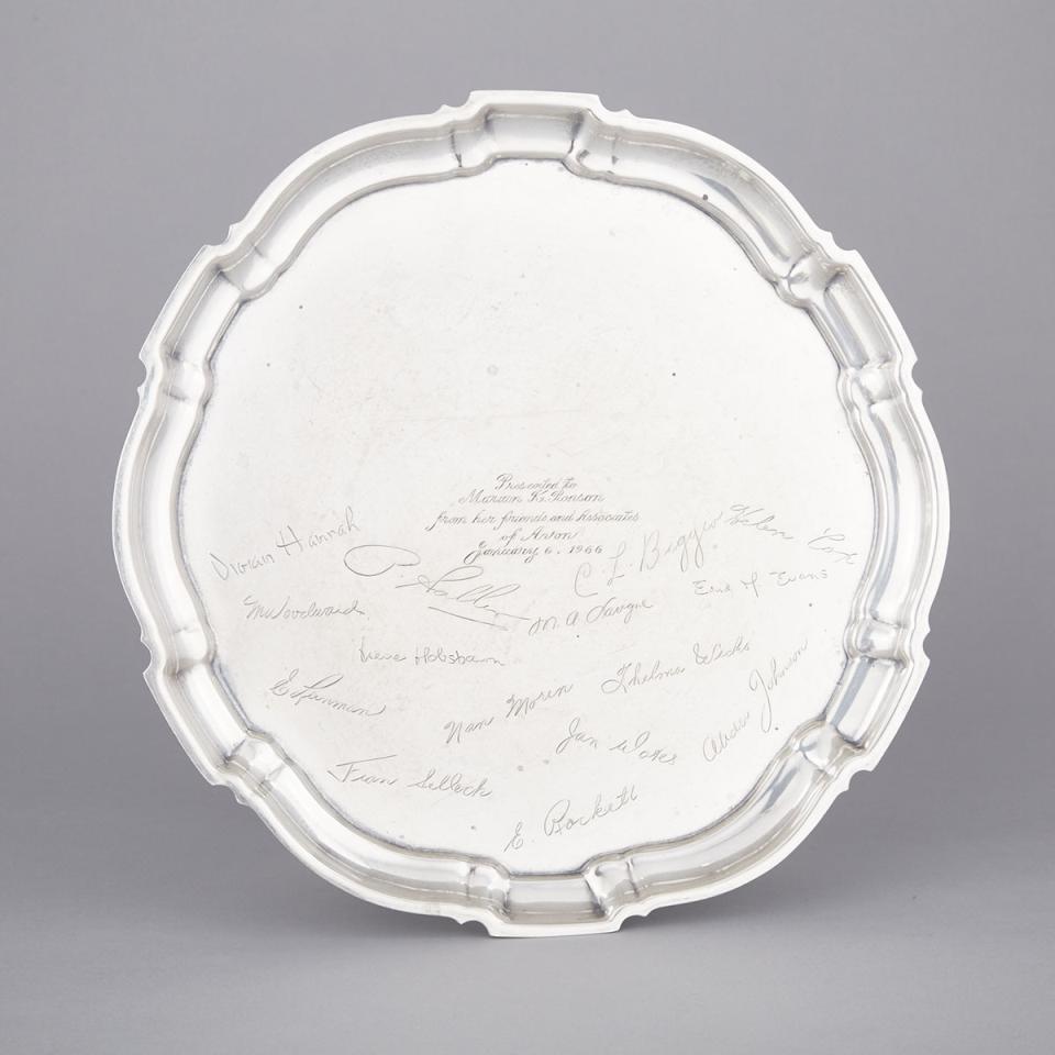 American Silver ‘Chippendale’ Waiter, Poole Silver Co., Taunton, Mass., c.1966