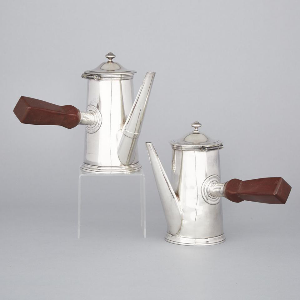 Pair of French Silver Plated Coffee Pots, Christofle, 20th century