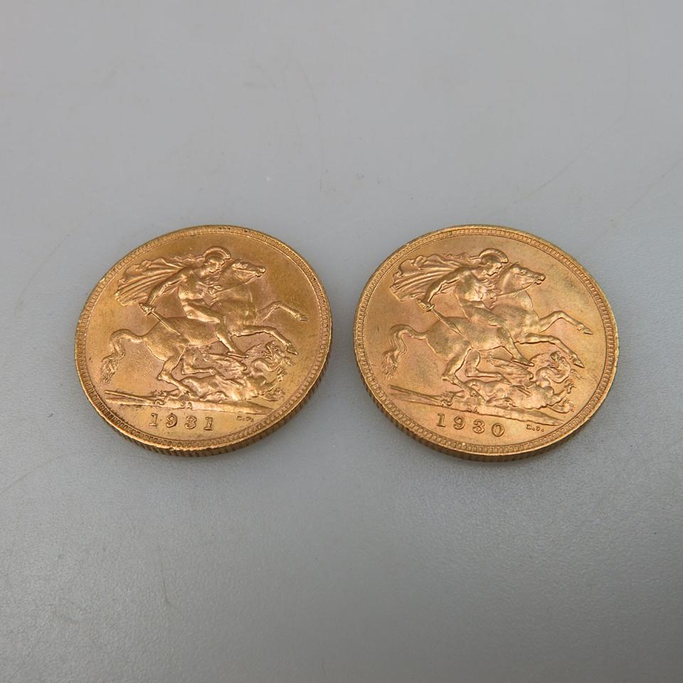 Two South African Gold Sovereign Coins
