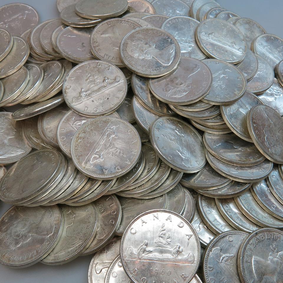 155 Various Canadian Silver Dollars