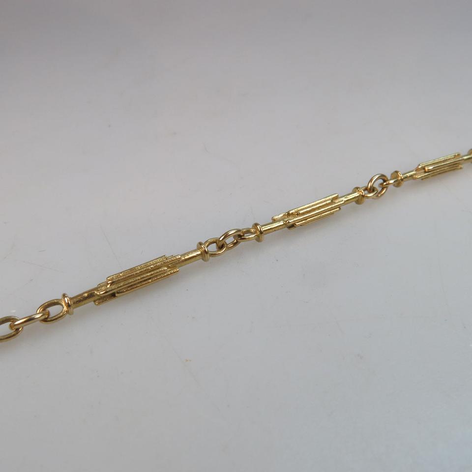 18k Yellow Gold Bar Link Necklace