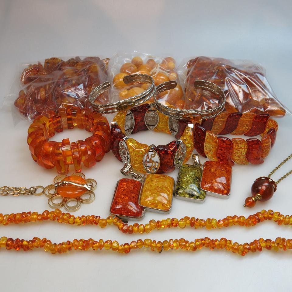 Small Quantity Of Various Amber Jewellery