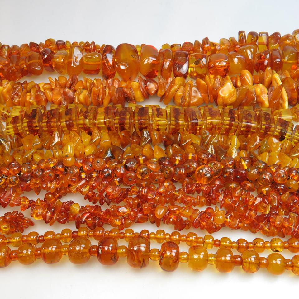 Seven Various Amber Necklaces