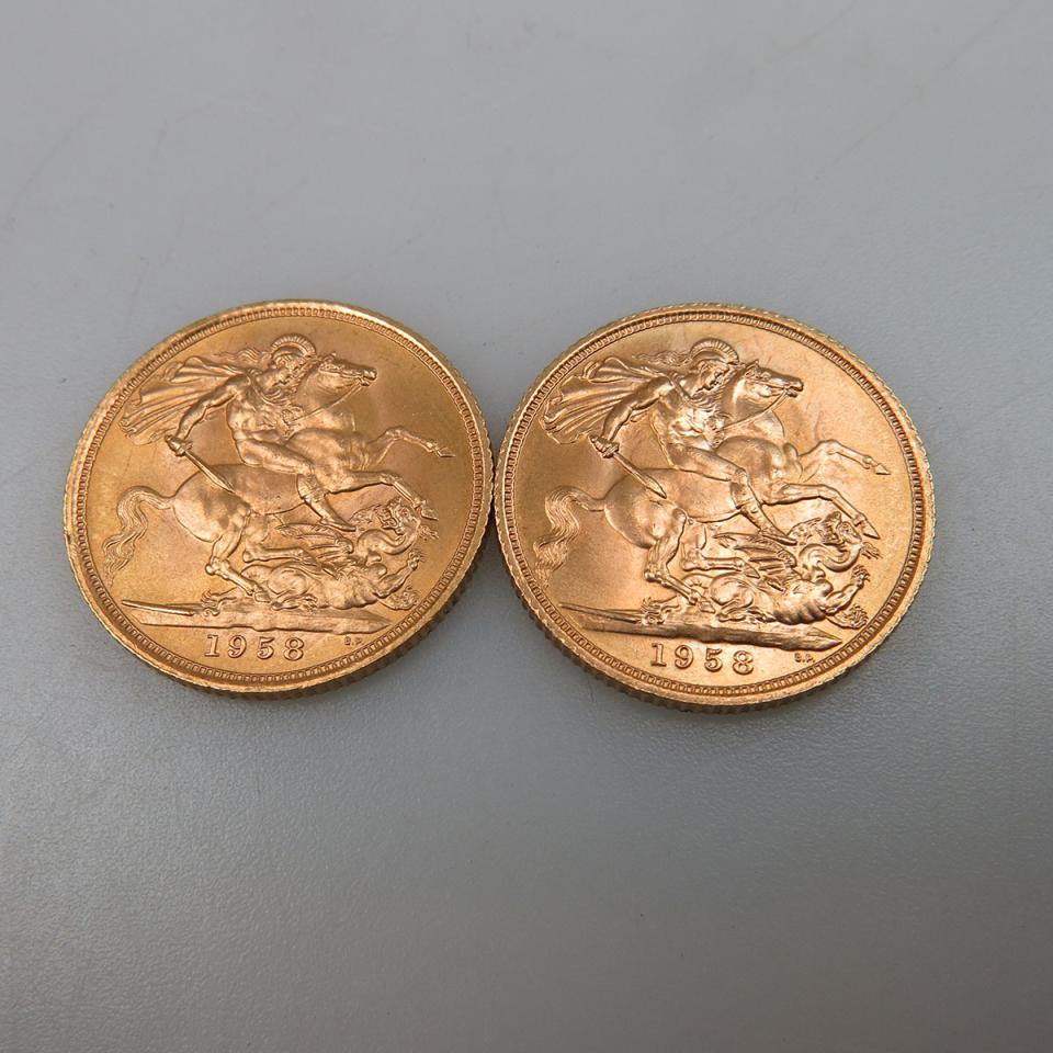 Two British Gold Sovereign Coins