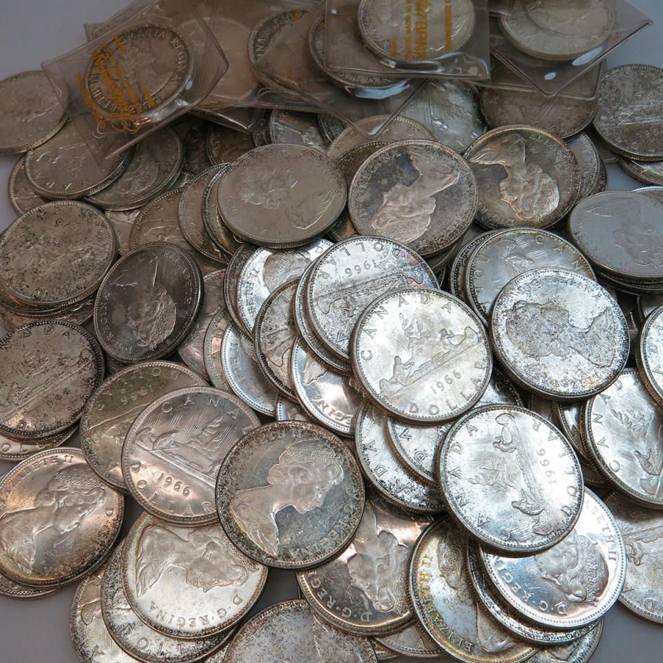 129 Various Canadian Silver Dollars