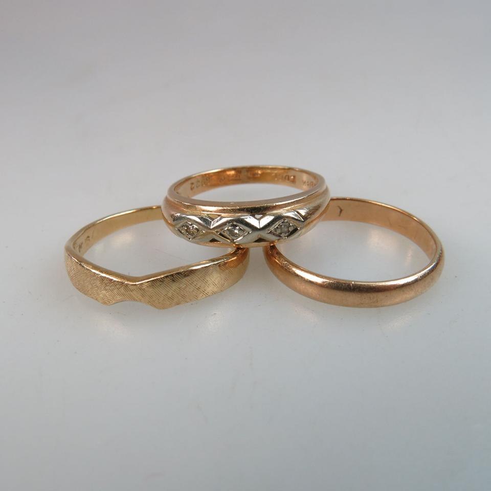 3 x 14k Yellow Gold Bands