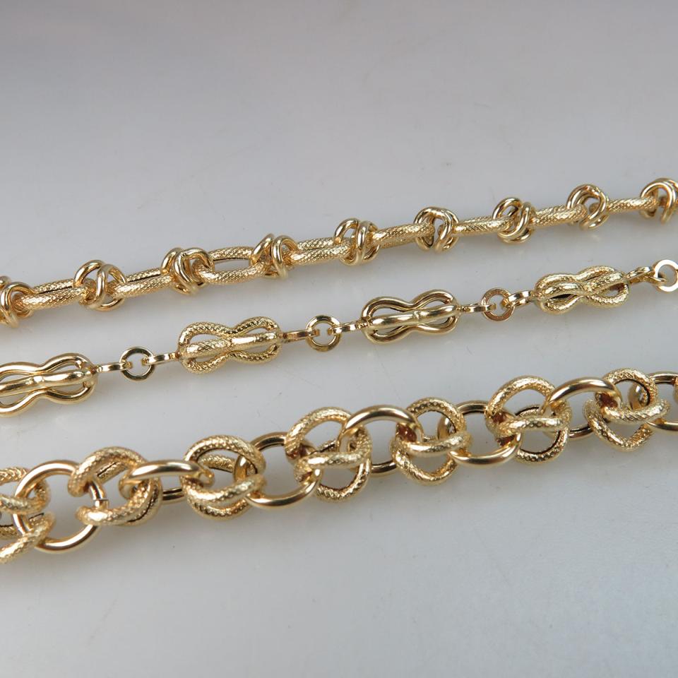 Three 14k Yellow Gold Bracelets