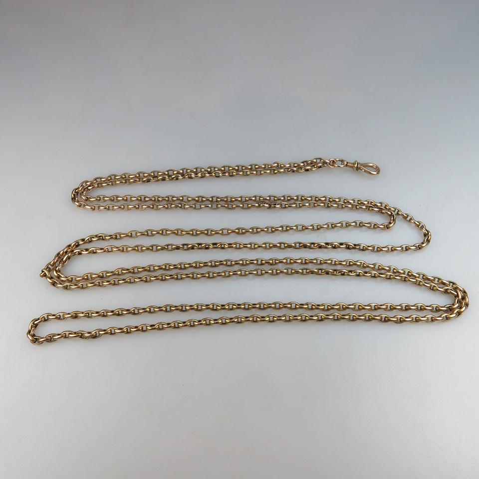 14k Yellow Gold Oval Link Watch Chain