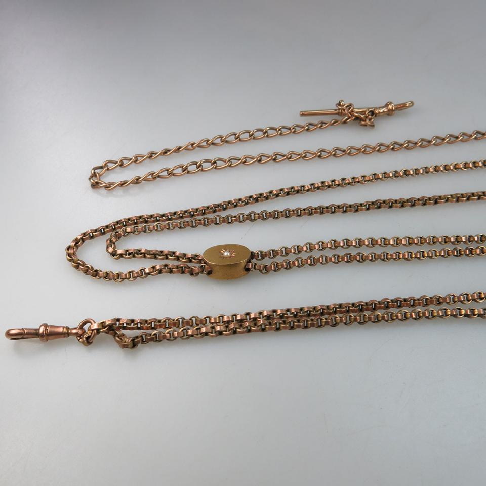 2 x 9k Rose Gold Watch Chains