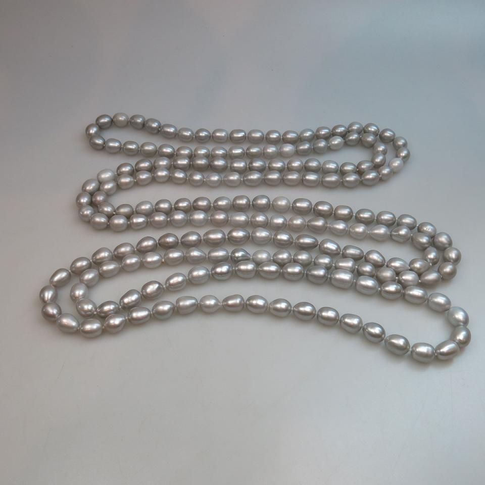 Endless Strand Of Grey Freshwater Pearls