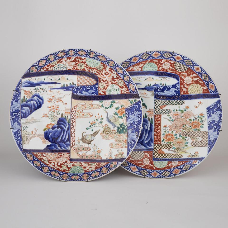 A Pair of Massive Imari Chargers, 19th Century
