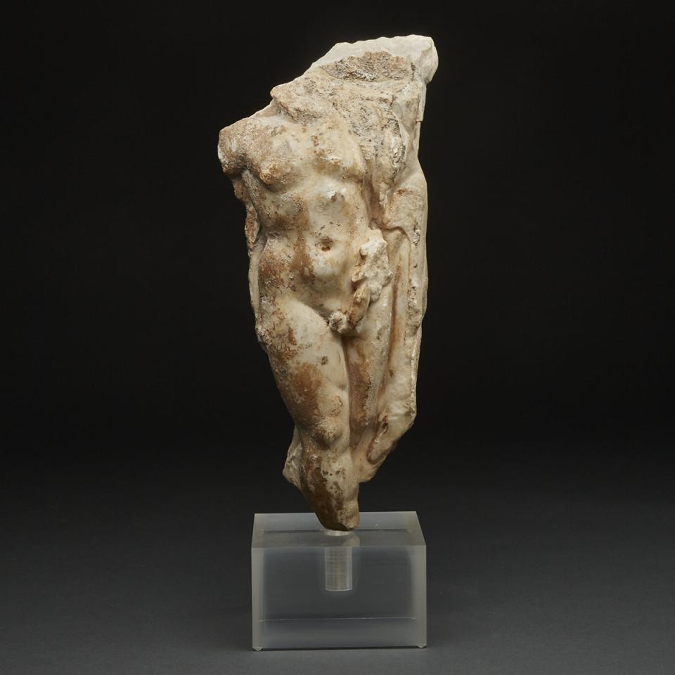 Roman Marble Relief Figure of a Satyr, 1st century A.D.