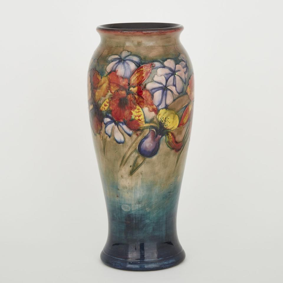Moorcroft Flambé Orchids Vase, c.1930-35