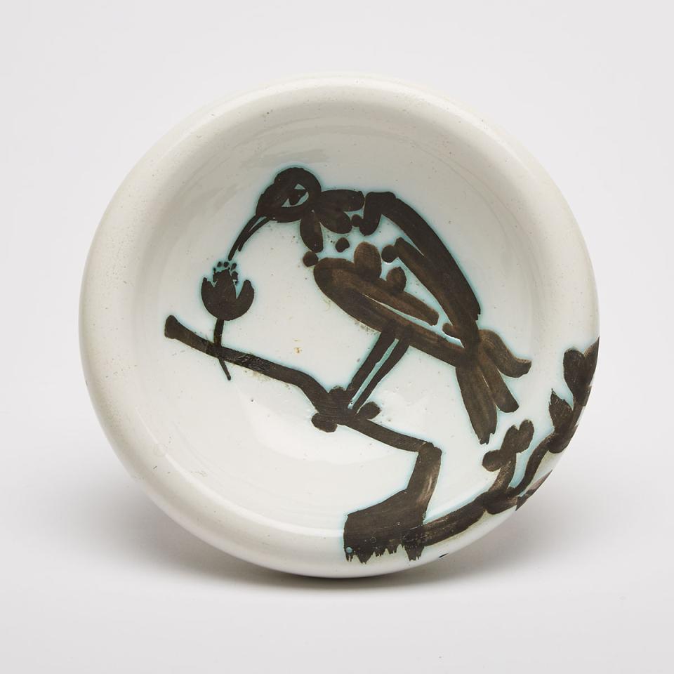 ‘Bird on a Branch’, Pablo Picasso Glazed Earthenware Bowl, 1952