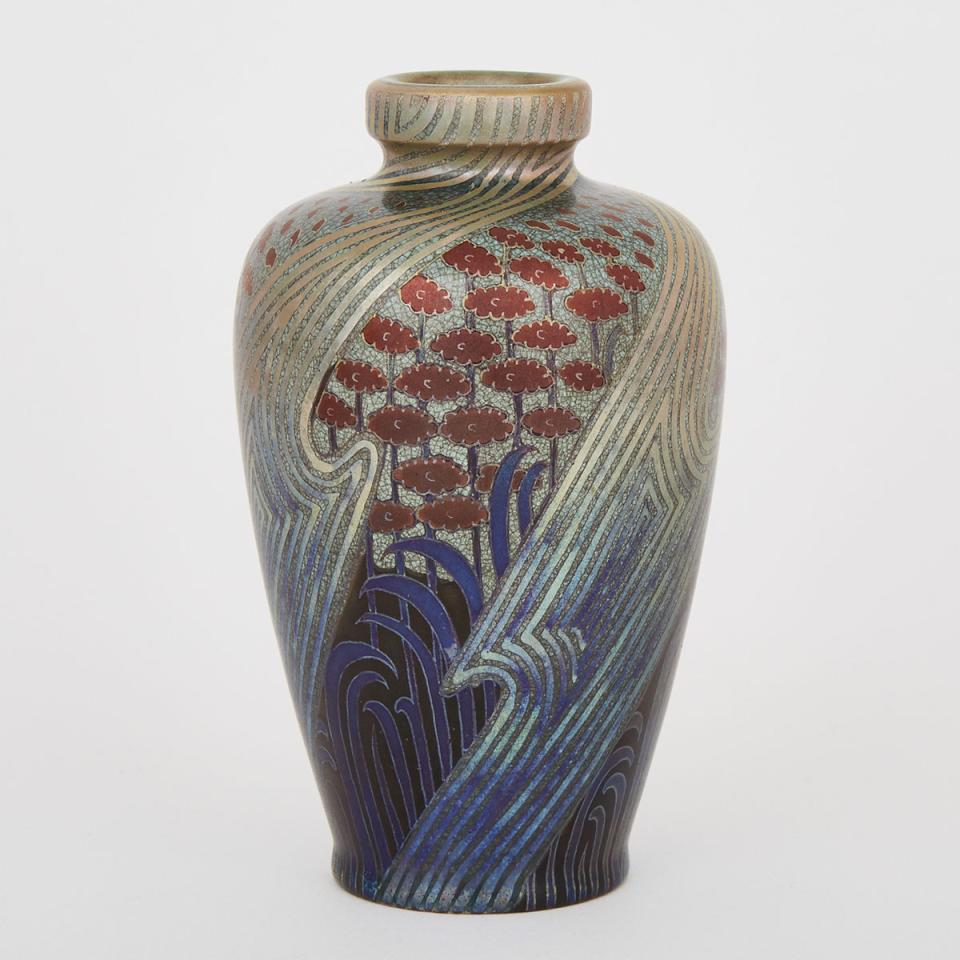 Zsolnay Eosin Lustre Glazed Small Vase, c.1900