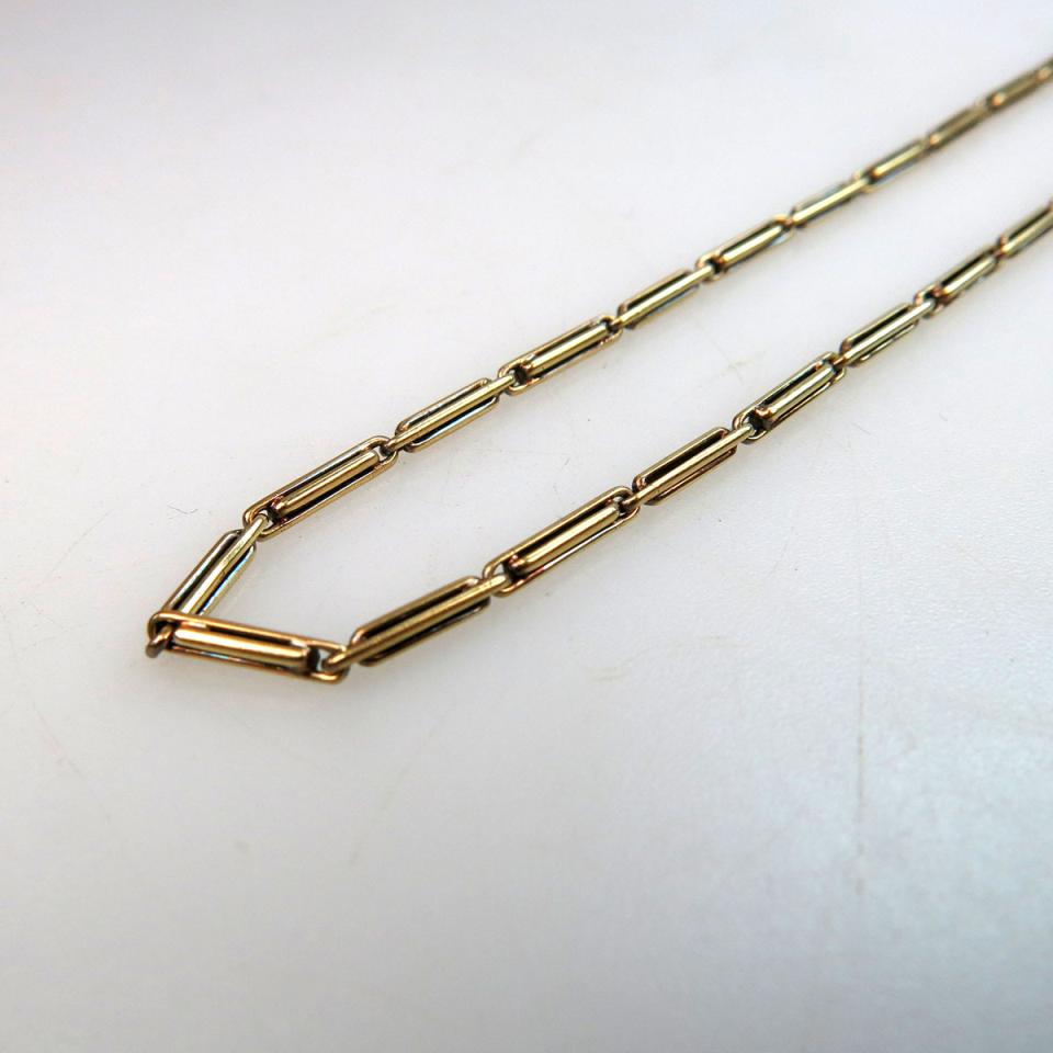 14k Yellow Gold Bar Link Watch Chain