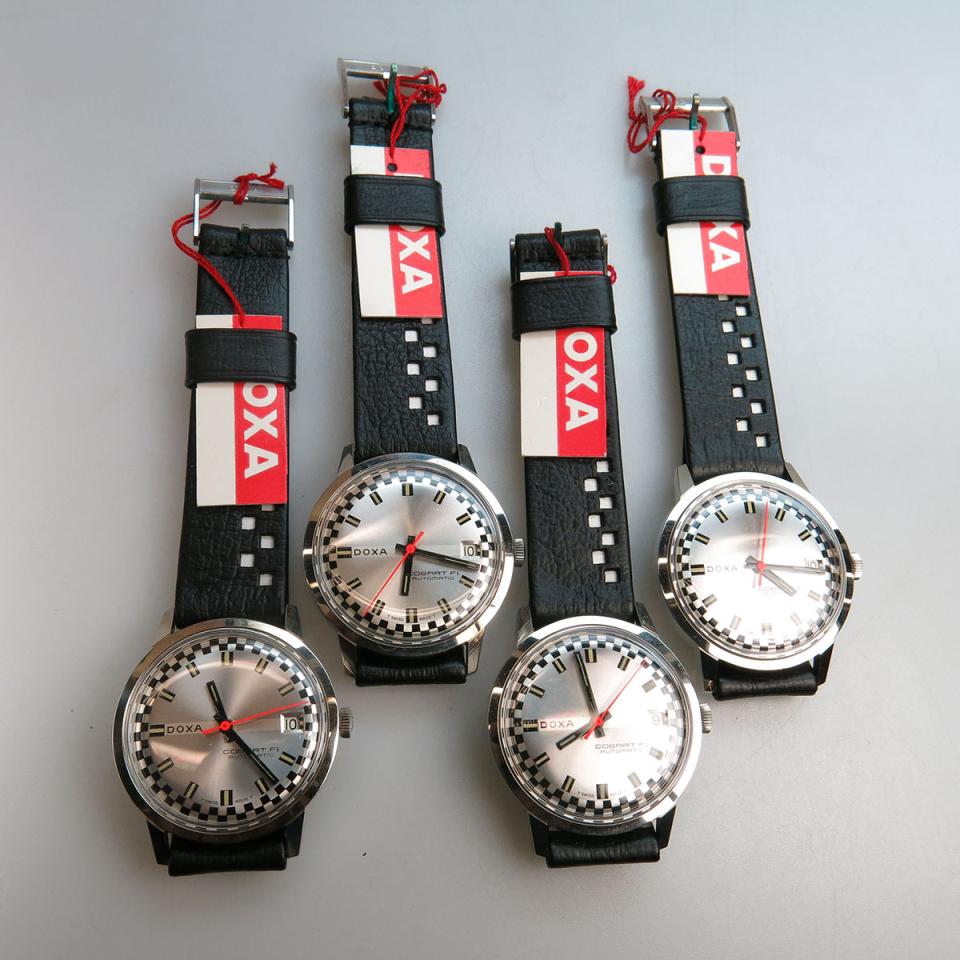 4 Doxa “Cobart F1” Wristwatches, With Dates