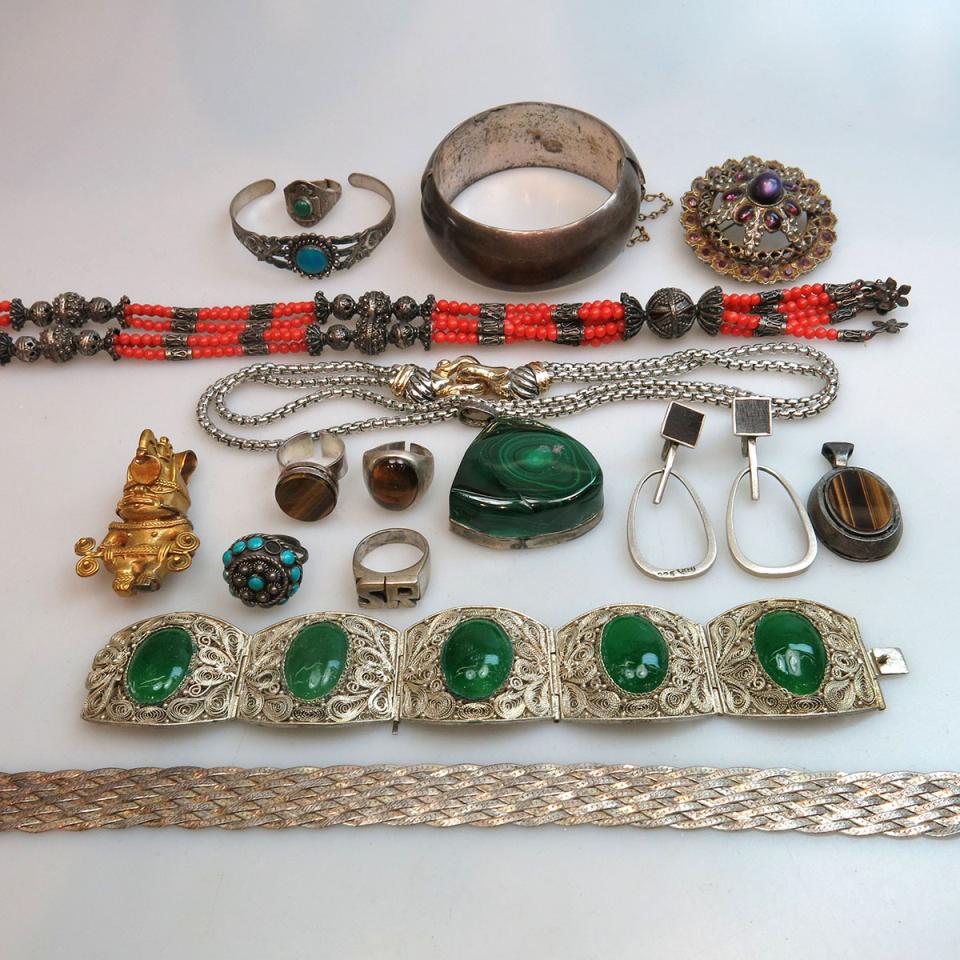 Quantity Of Costume, Silver And Silver-Plated Jewellery, Etc
