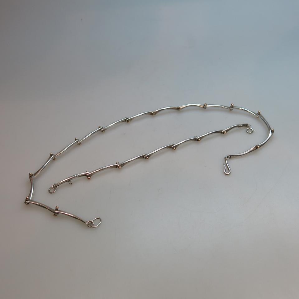 Darla Hesse Canadian Sterling Silver And 14k Yellow Gold Bar Link Necklace And Bracelet