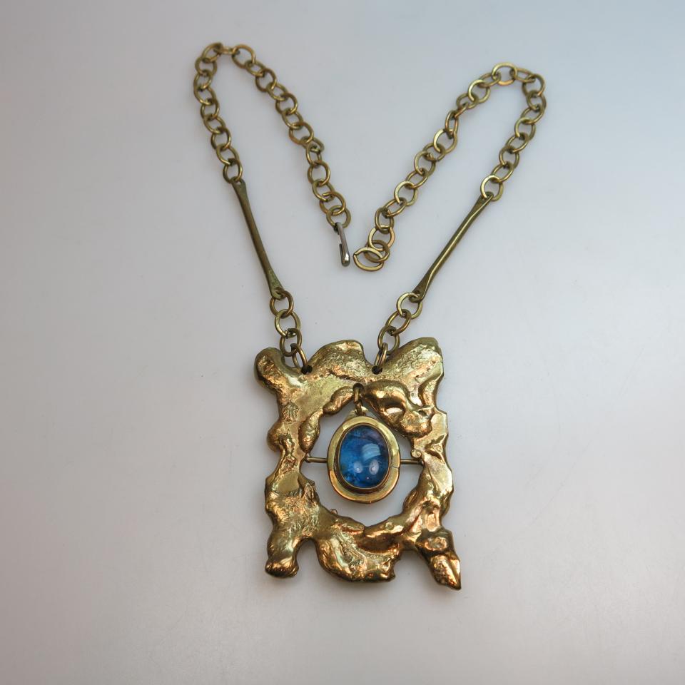 Rafael Alfandary Watery Blue Kinetic Brass Necklace