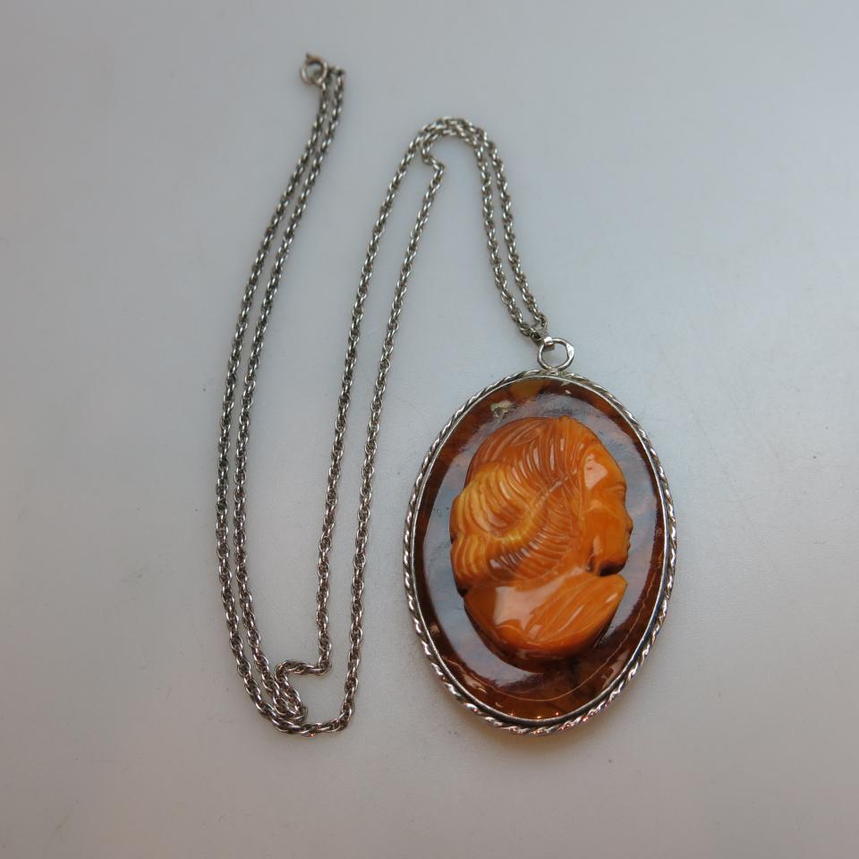 Oval Carved Amber Cameo Doublet