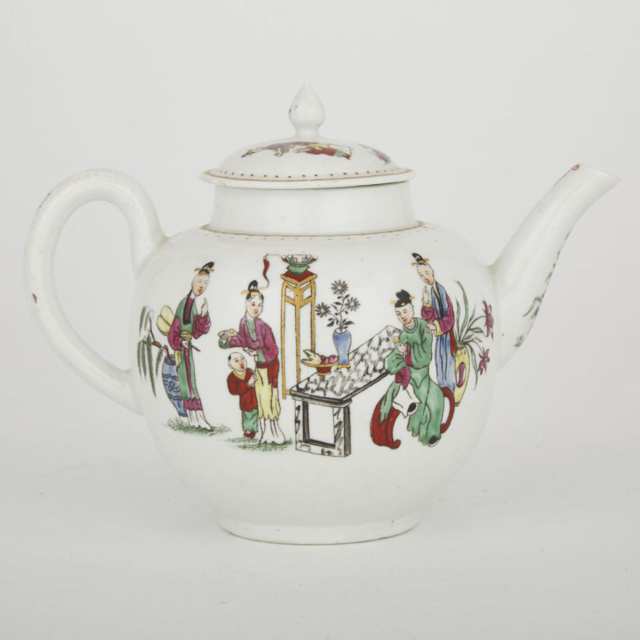 Worcester Chinese Figures Teapot, c.1770 