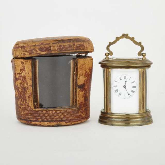Small Oval French Carriage Clock, Henri Jacot, c.1885